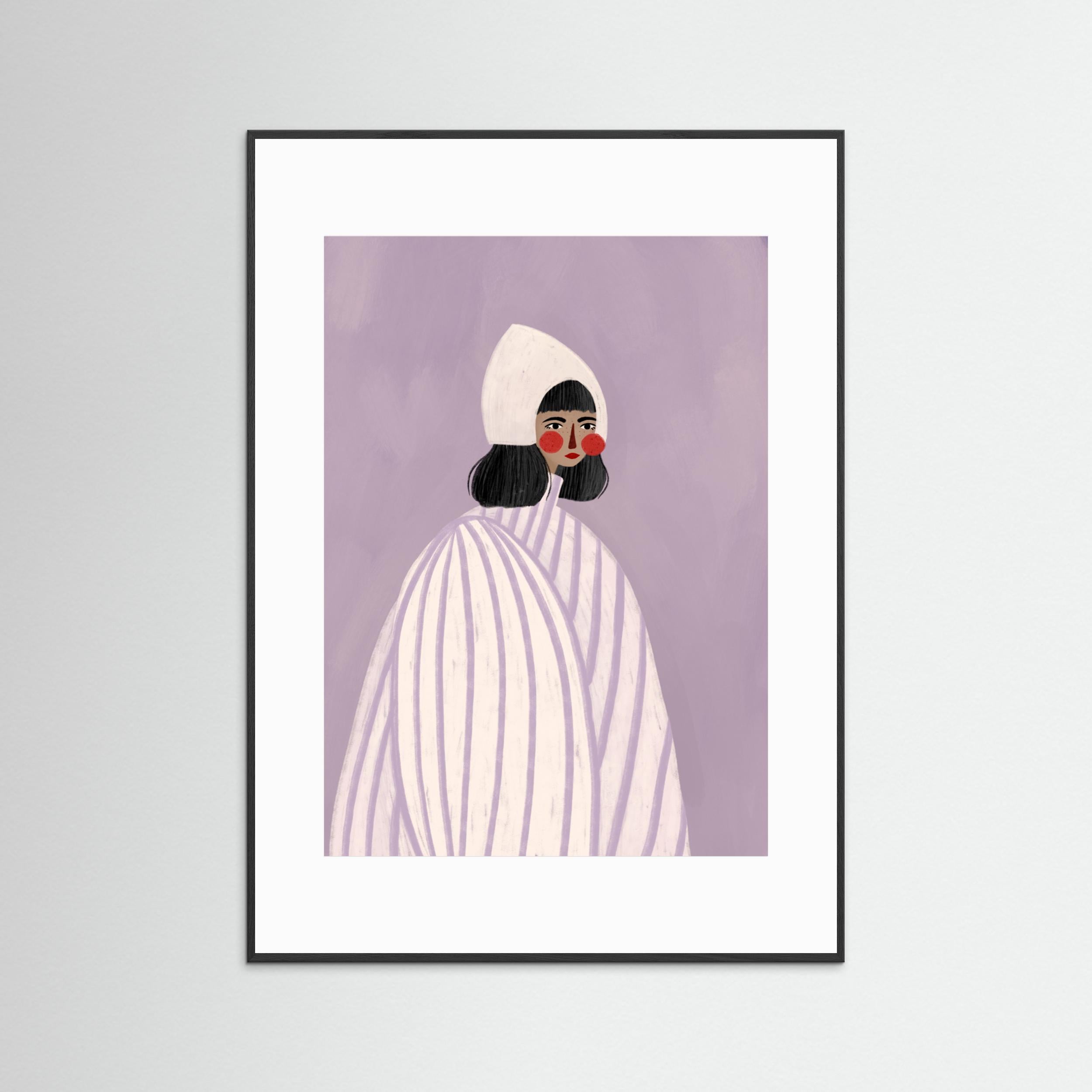 The Woman With the White Hat by Bea Müller - Fine Art Paper Print - dreamtprint.art - 14 x 21 cm / 5 x 8″ (A5)