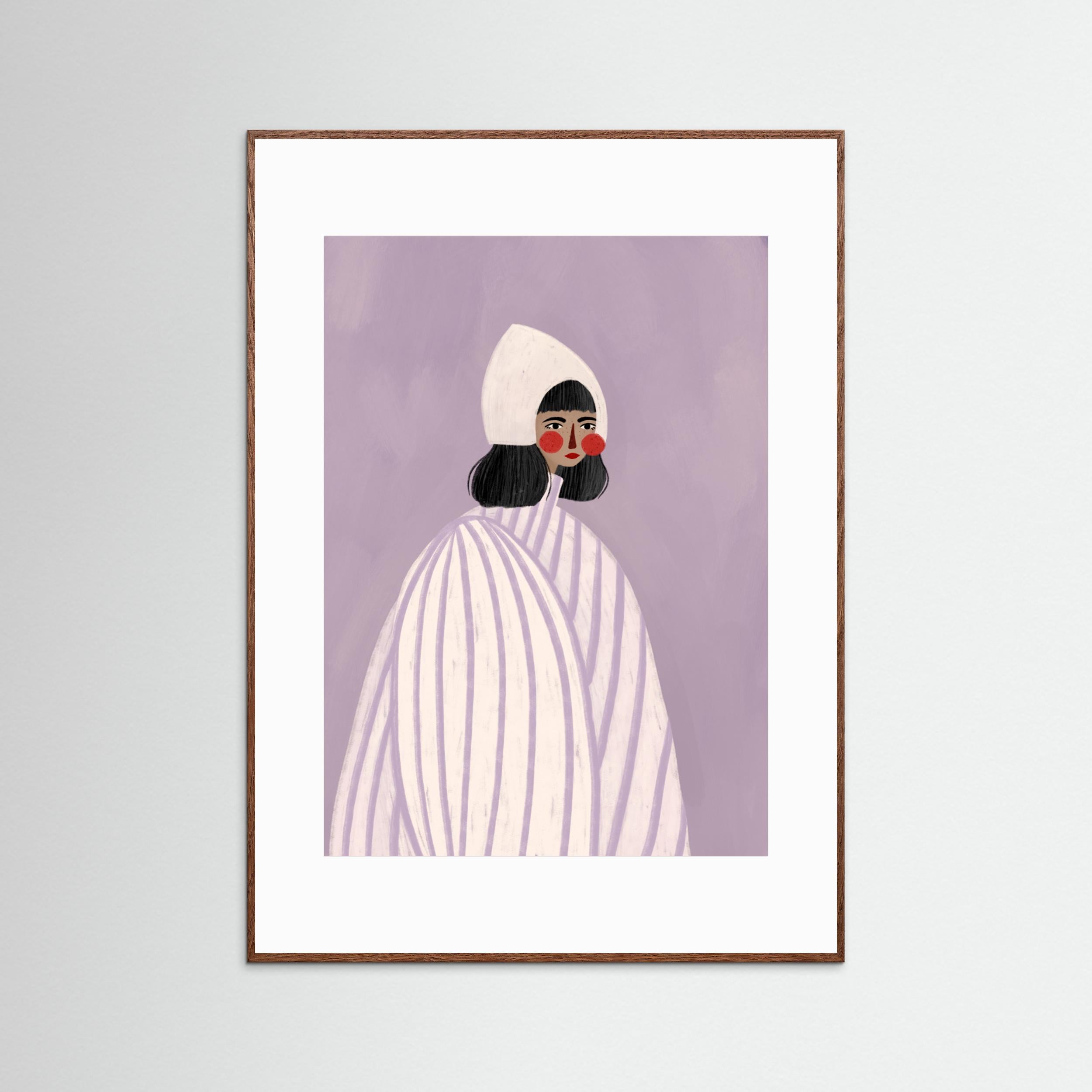 The Woman With the White Hat by Bea Müller - Fine Art Paper Print - dreamtprint.art - 14 x 21 cm / 5 x 8″ (A5)