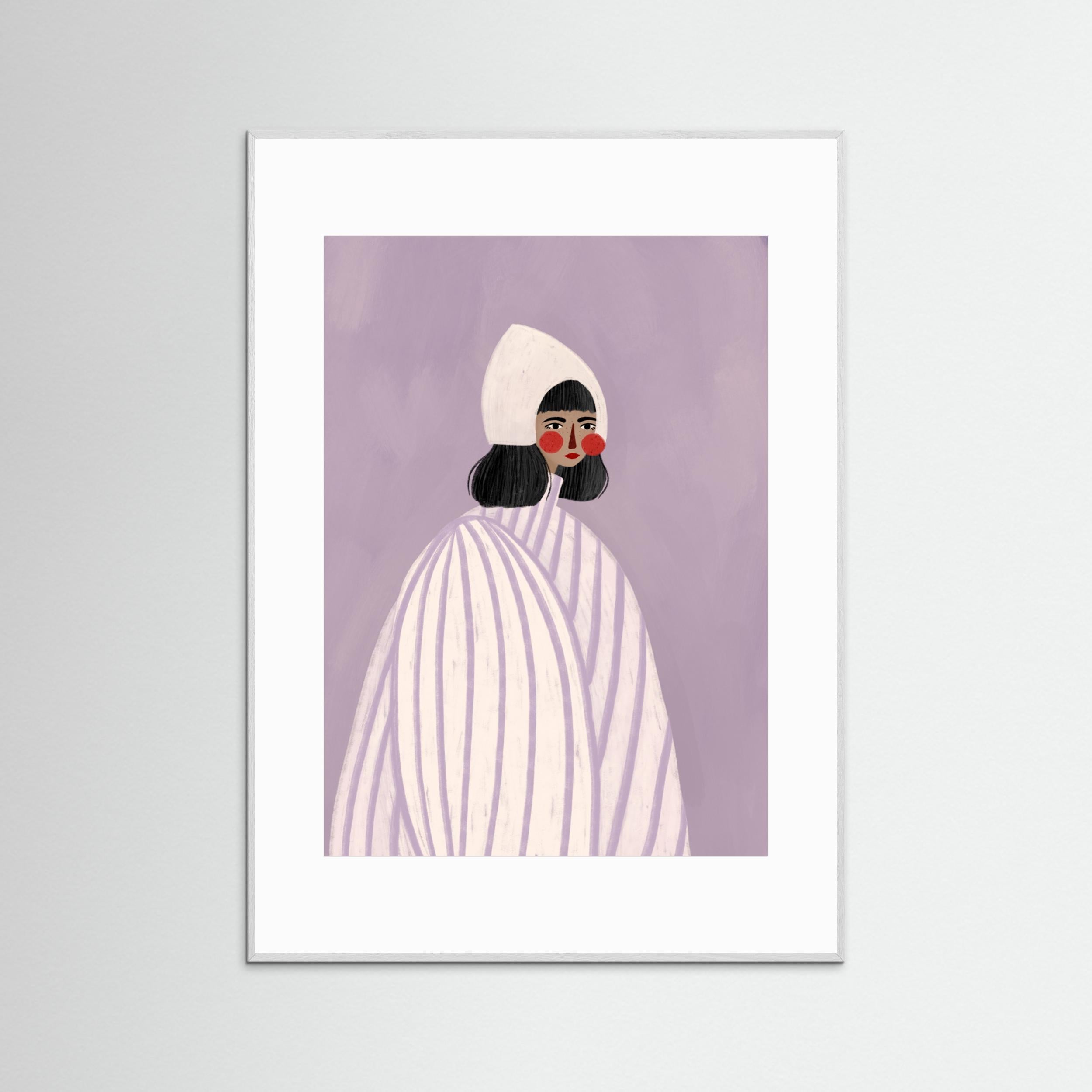 The Woman With the White Hat by Bea Müller - Fine Art Paper Print - dreamtprint.art - 14 x 21 cm / 5 x 8″ (A5)