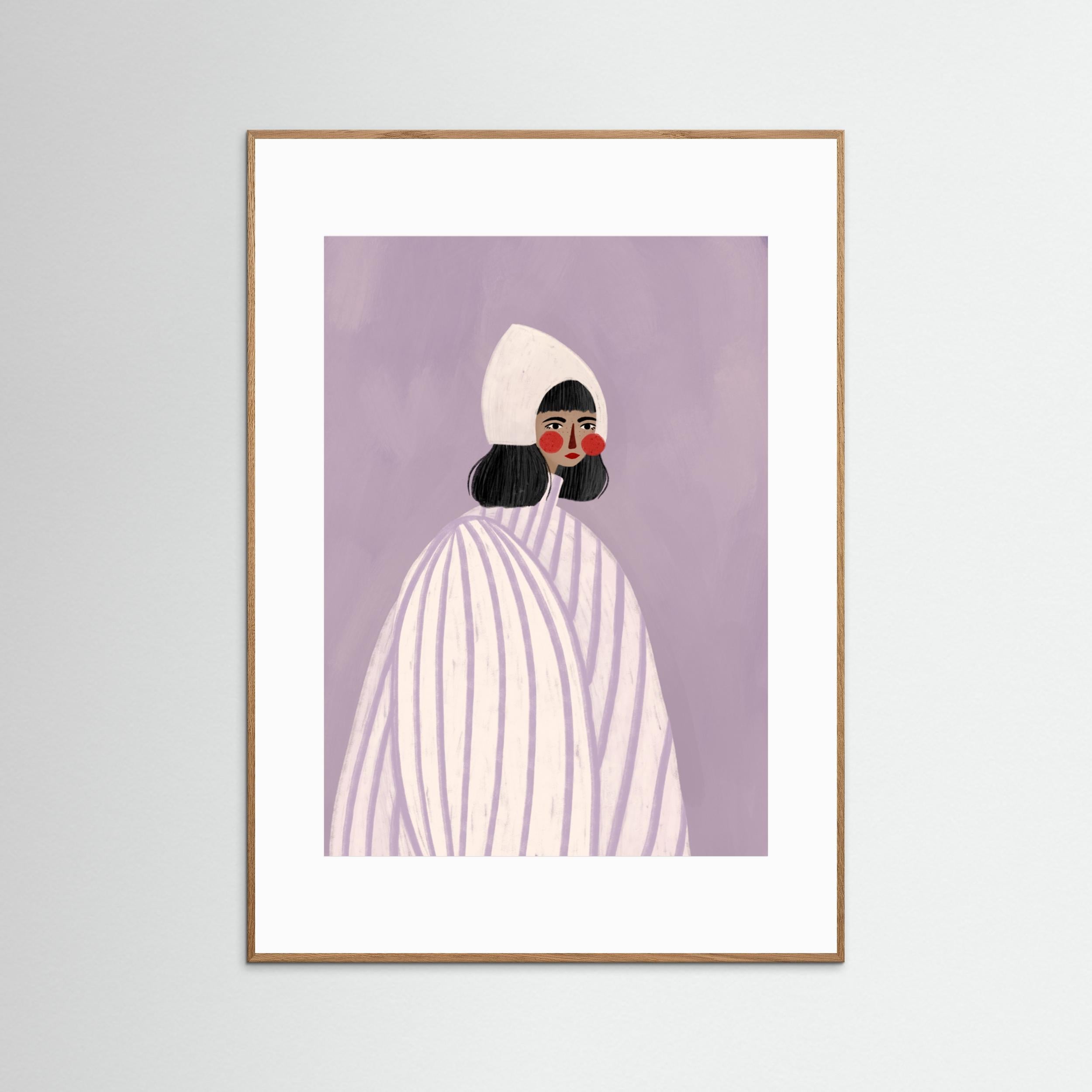 The Woman With the White Hat by Bea Müller - Fine Art Paper Print - dreamtprint.art - 14 x 21 cm / 5 x 8″ (A5)