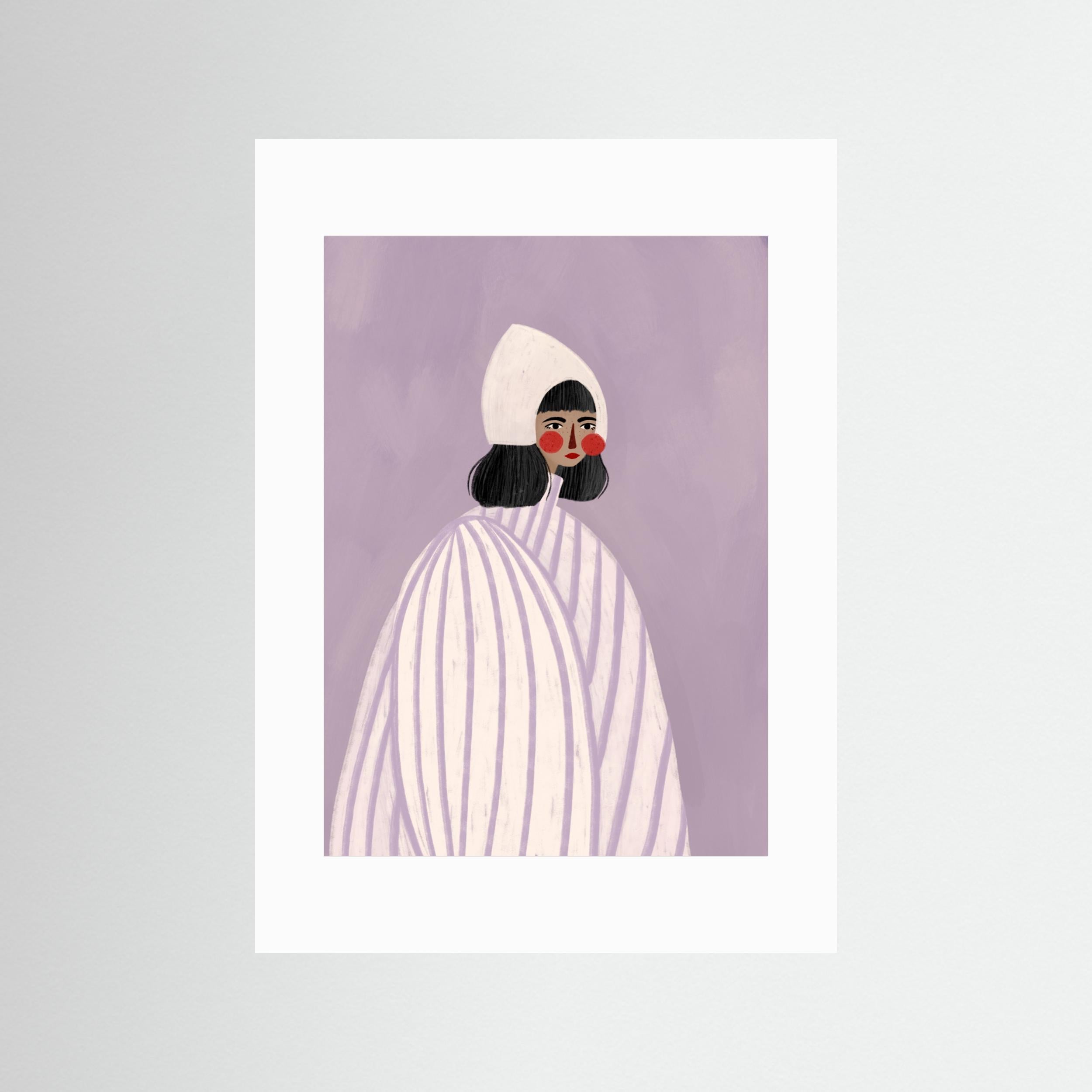 The Woman With the White Hat by Bea Müller - Fine Art Paper Print - dreamtprint.art - 14 x 21 cm / 5 x 8″ (A5)