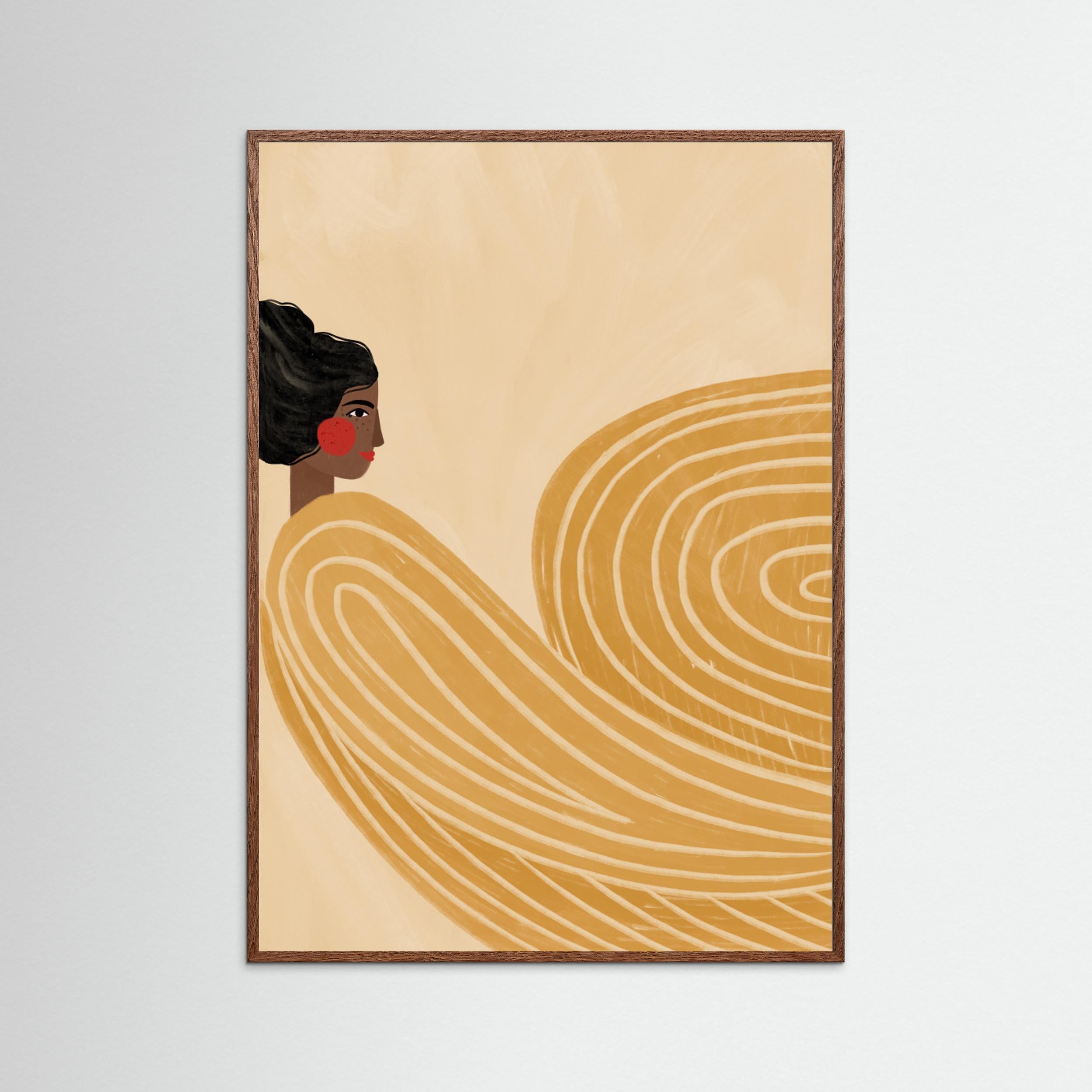 The Woman With the Yellow Stripes by Bea Müller - Fine Art Paper Print - dreamtprint.art - 14 x 21 cm / 5 x 8″ (A5)