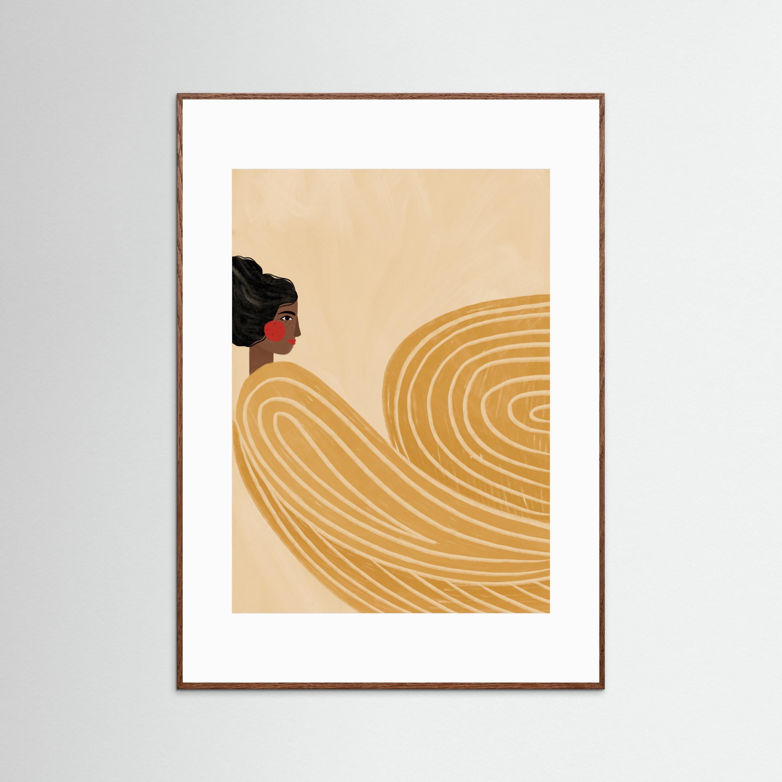 The Woman With the Yellow Stripes by Bea Müller - Fine Art Paper Print - dreamtprint.art - 14 x 21 cm / 5 x 8″ (A5)