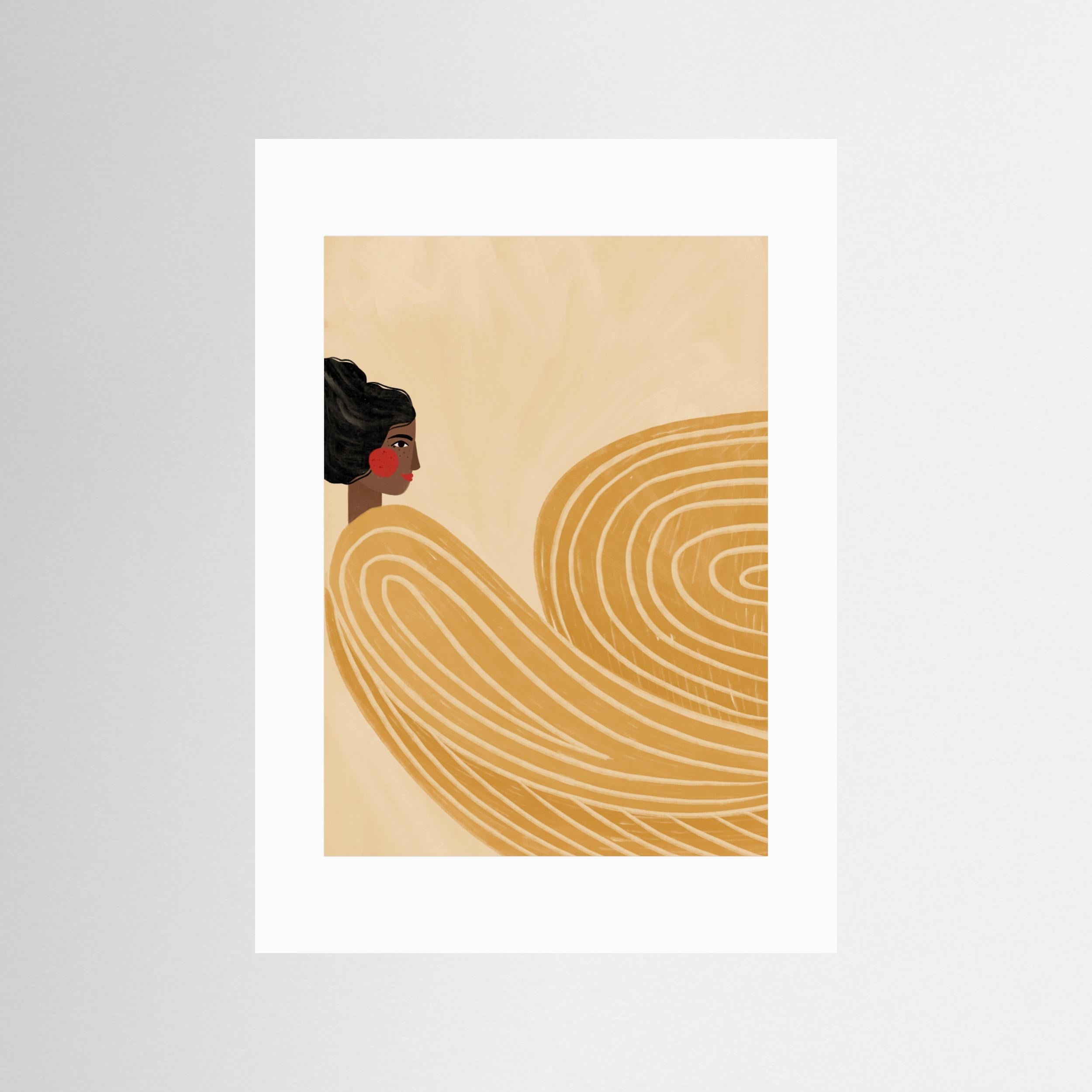 The Woman With the Yellow Stripes by Bea Müller - Fine Art Paper Print - dreamtprint.art - 14 x 21 cm / 5 x 8″ (A5)