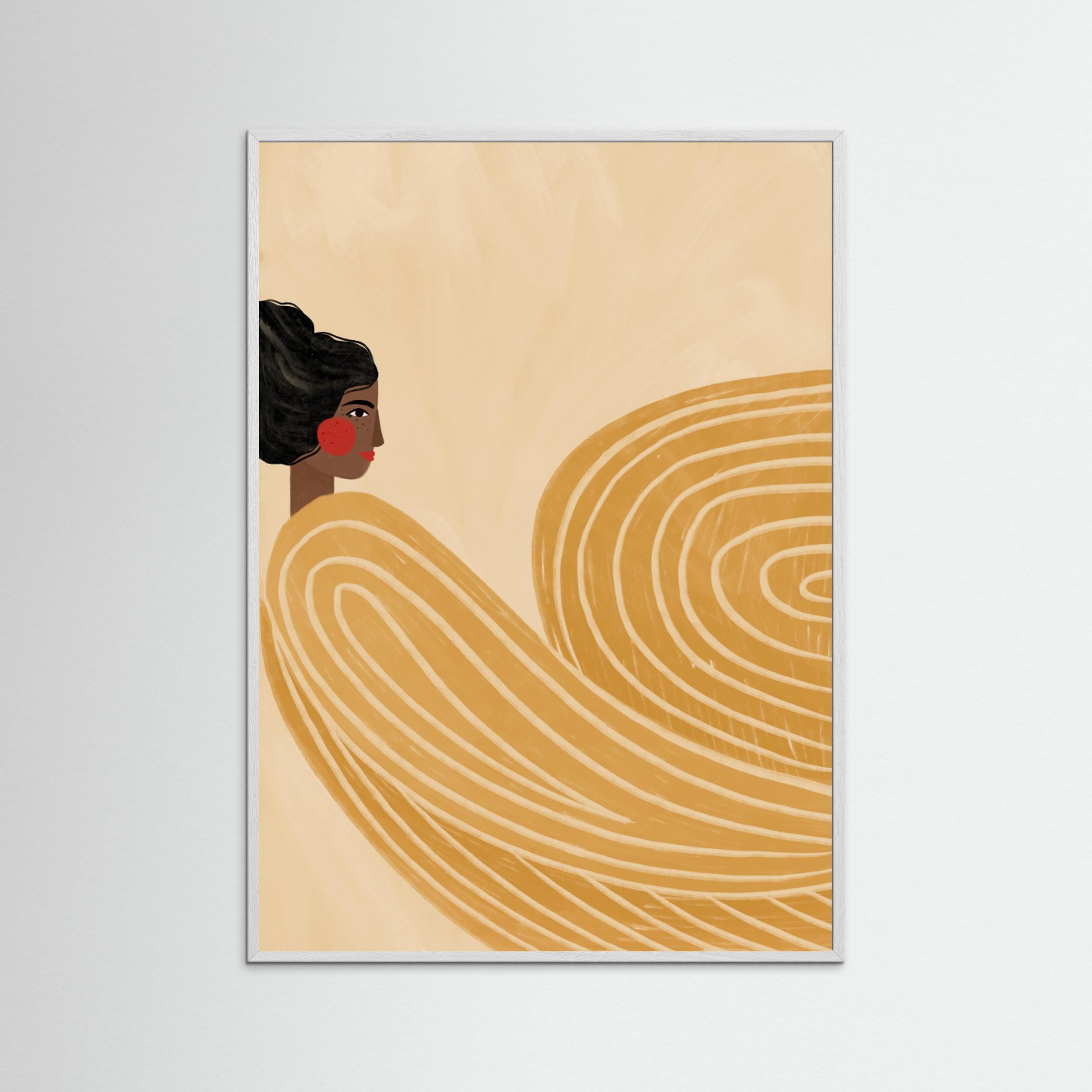 The Woman With the Yellow Stripes by Bea Müller - Fine Art Paper Print - dreamtprint.art - 14 x 21 cm / 5 x 8″ (A5)