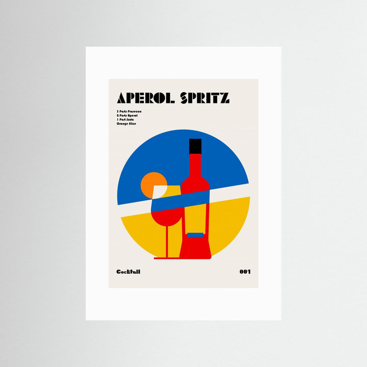 Aperol Spritz Cocktail Bauhaus Art Print by Retrodrome