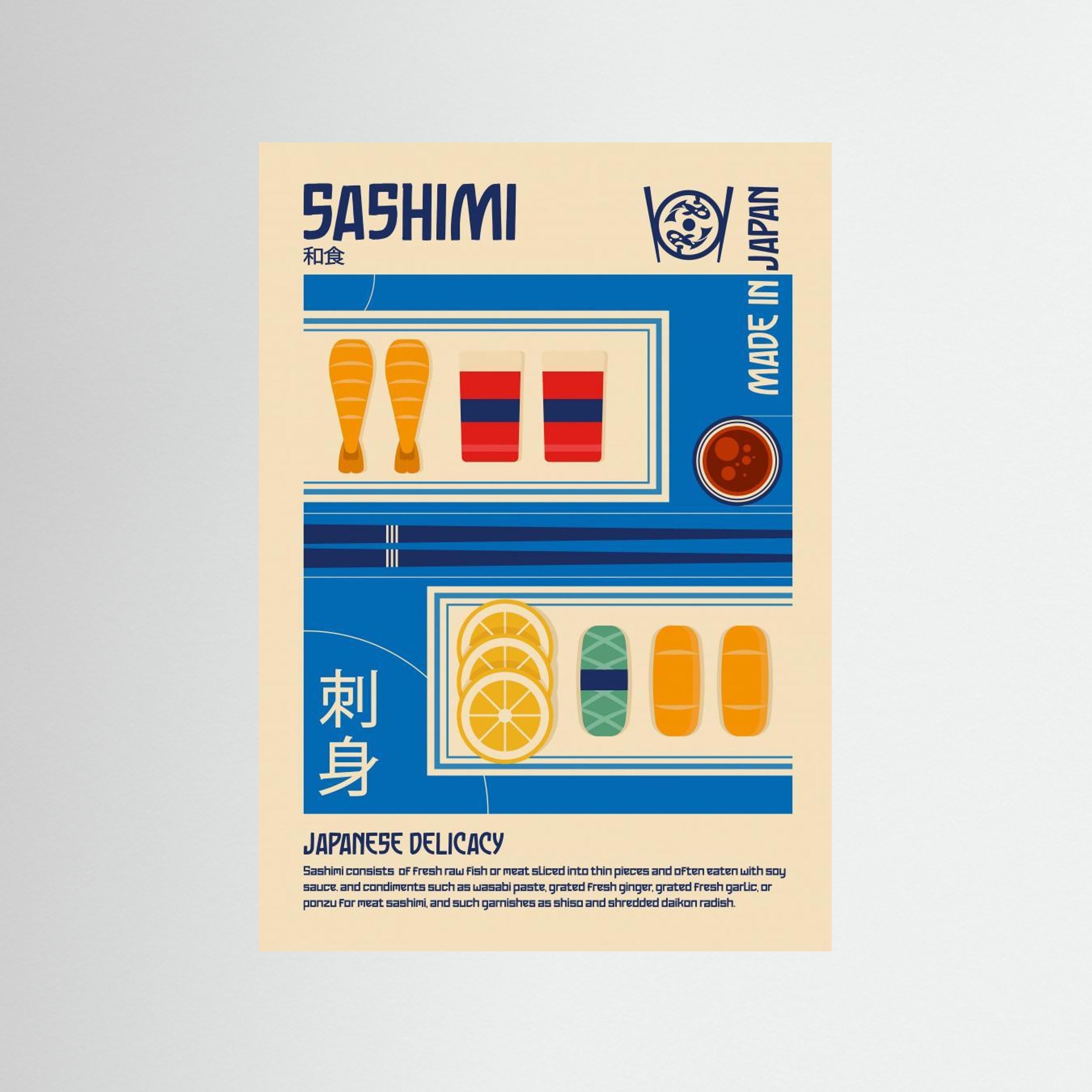 Sashimi Japanese Food Print by Retrodrome