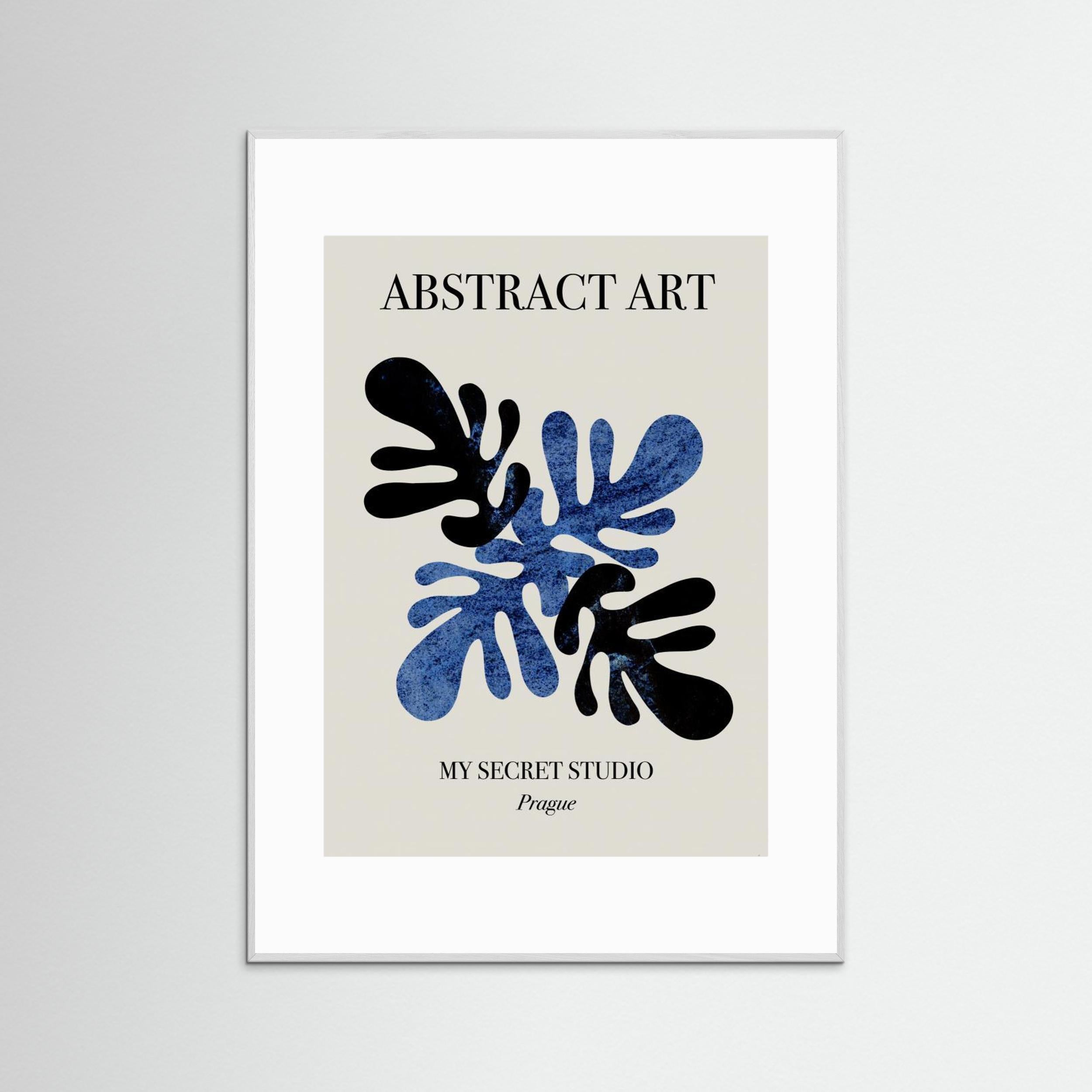 Abstract Blue Leaves by Anne Marie Volfova