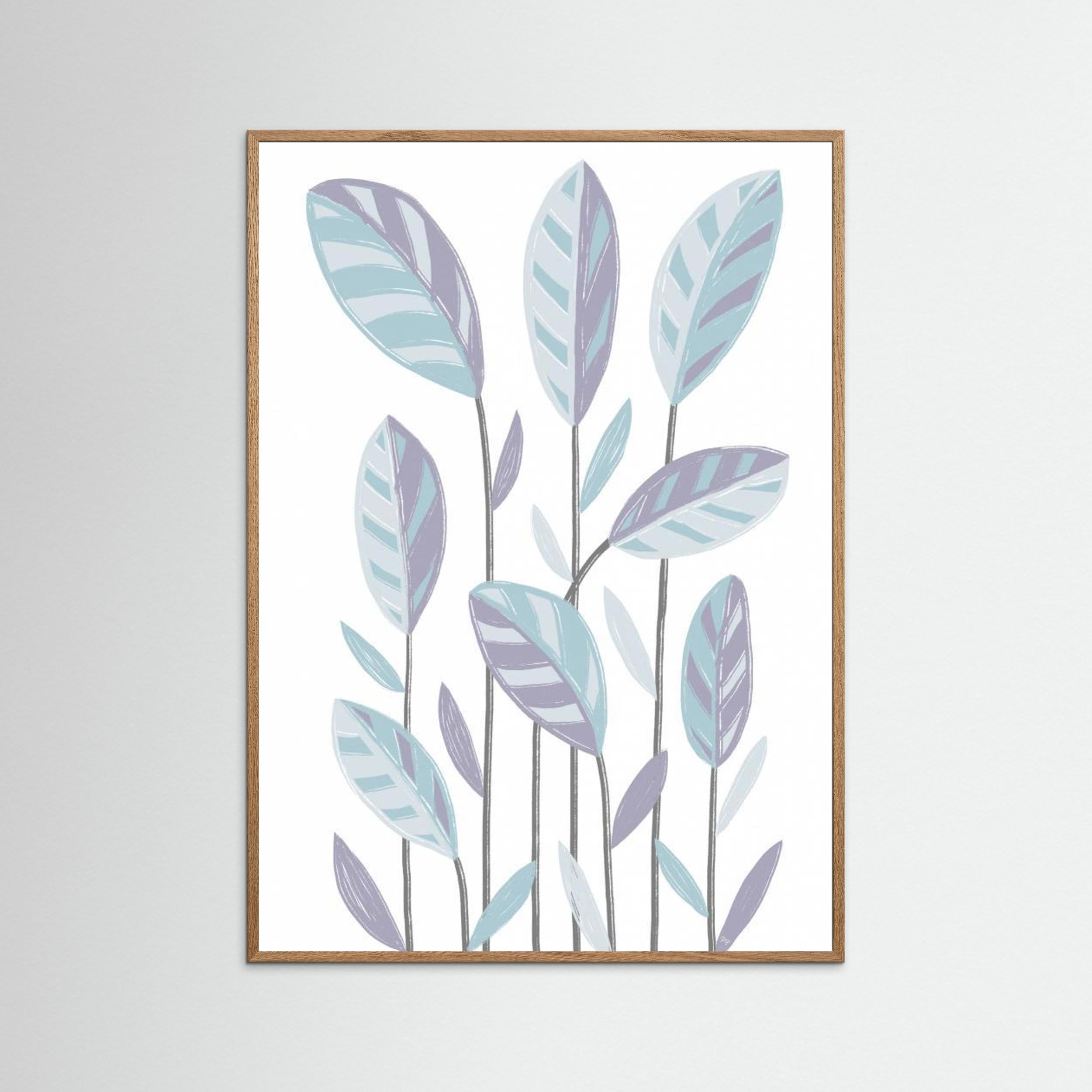 Funky Plants Blue by Martina