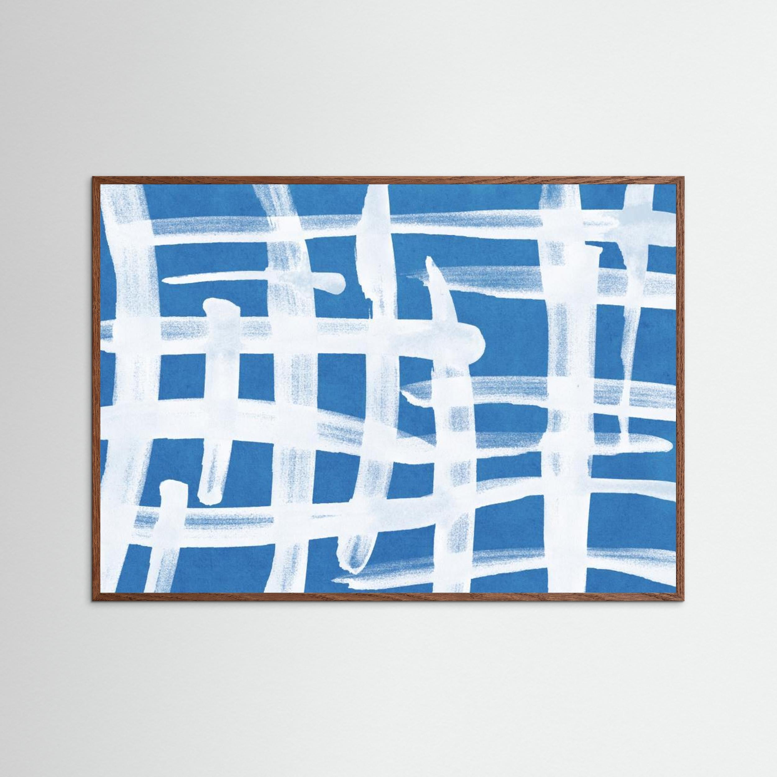 Abstract Lines Blue and White 02 by Amini54