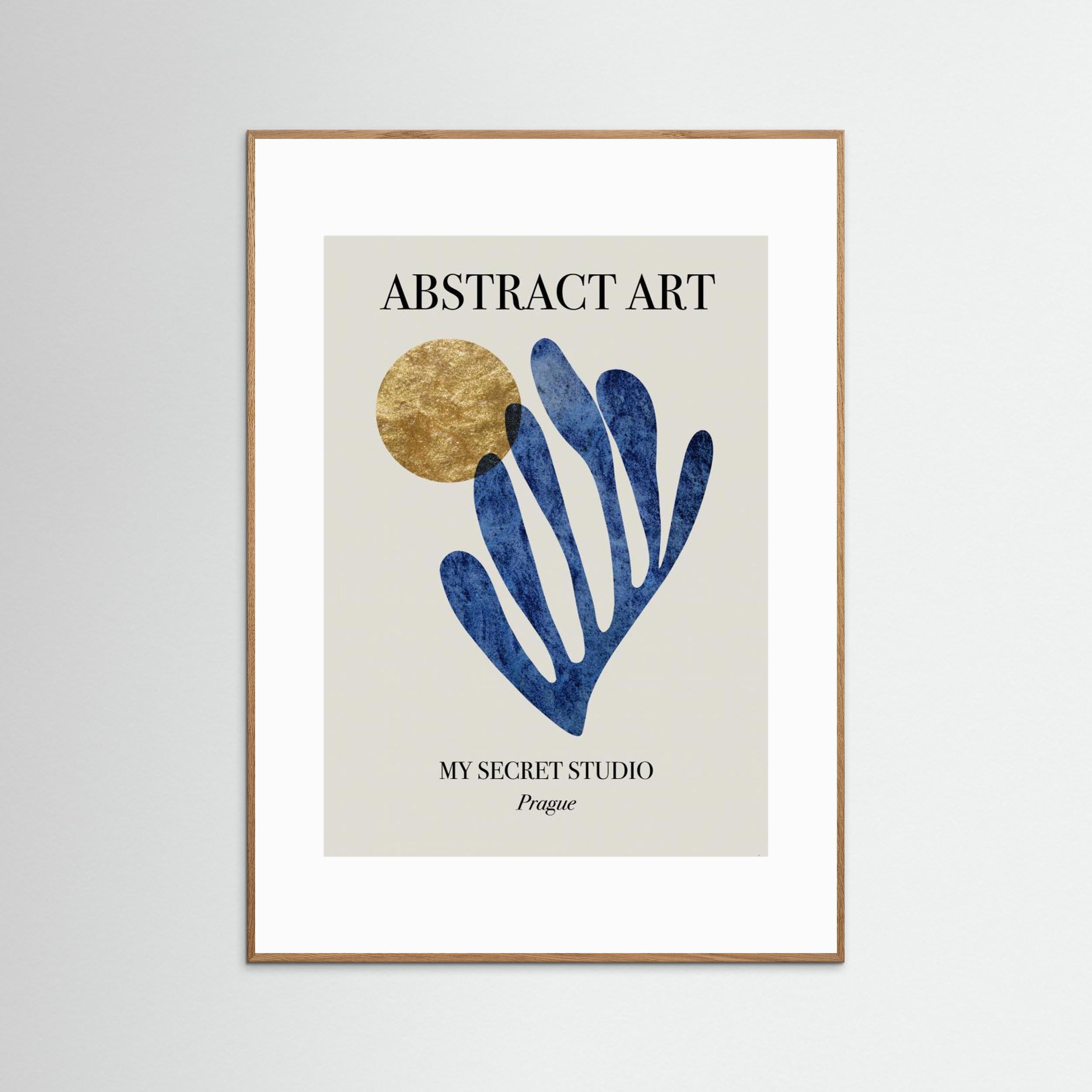 Abstract Blue Leaf by Anne Marie Volfova