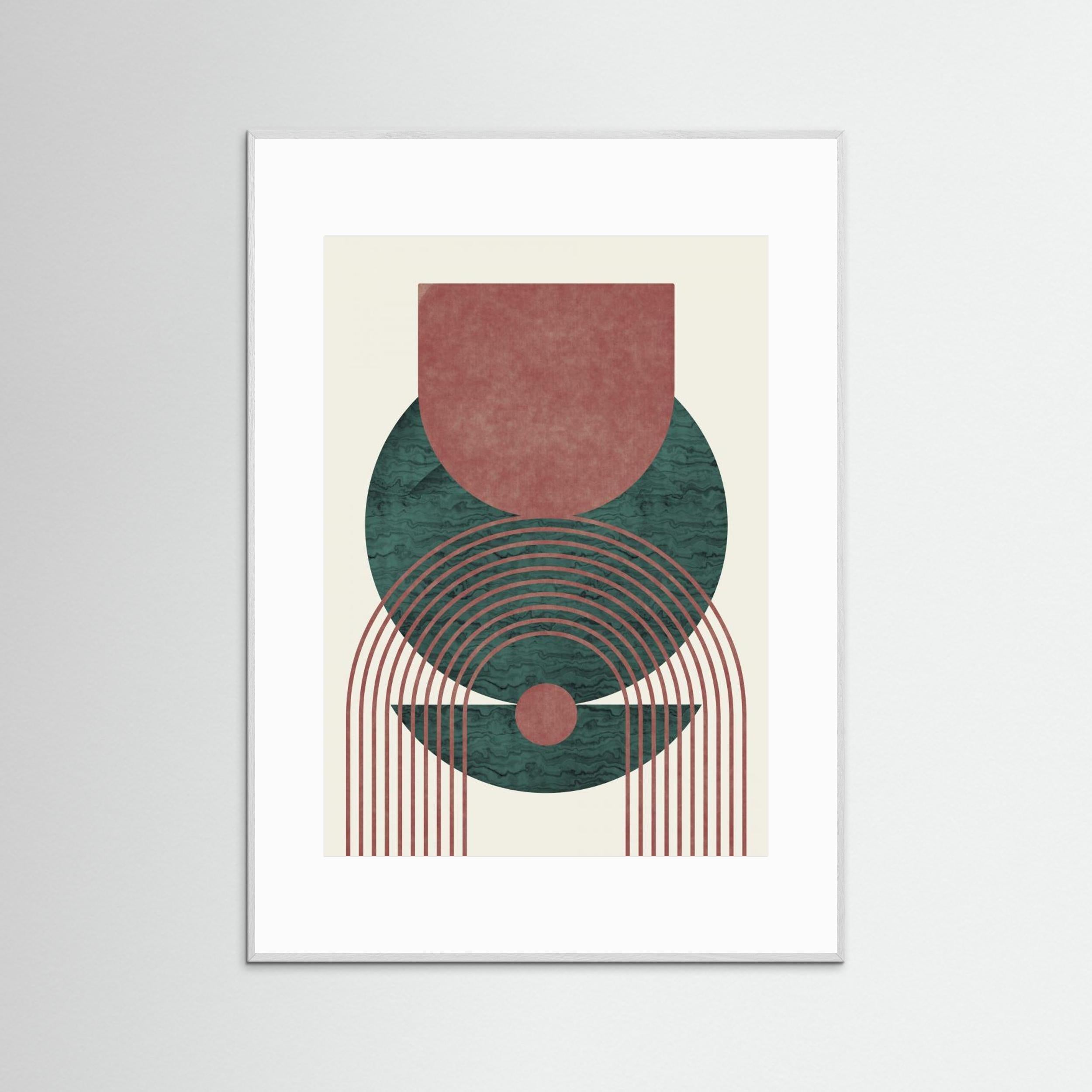 Aquamarine Marble Geometric Design by Little Dean